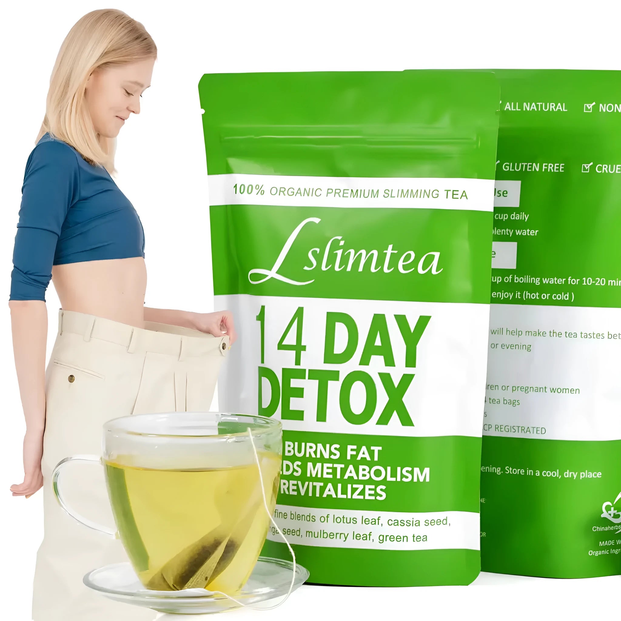 14 Days Herbal Detoxification Diet Tea pack containing 14 individual 3g tea sachets