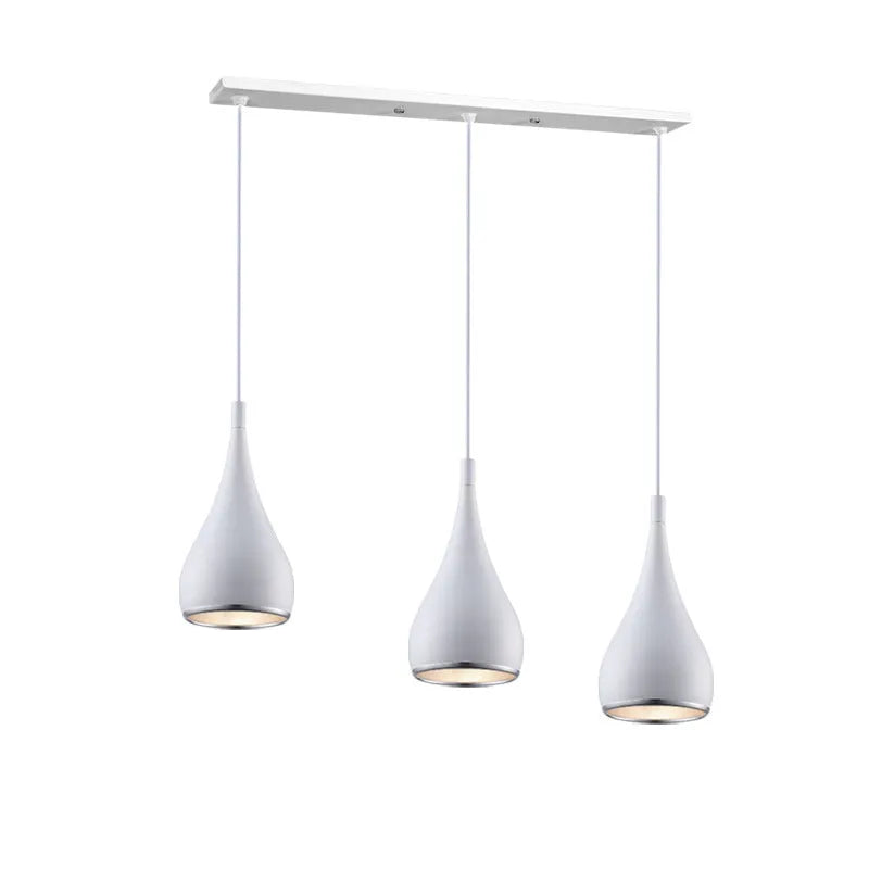 Minimalist iron chandelier ceiling light in black, chrome or white with single head or multi-head disc styles