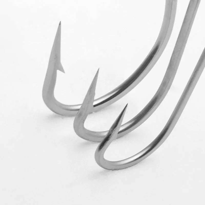 Multi-specification stainless steel sea fishing hooks for ocean boat angling in alloy construction