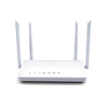 300 metre range wireless router with five ethernet ports in black or white metal casing