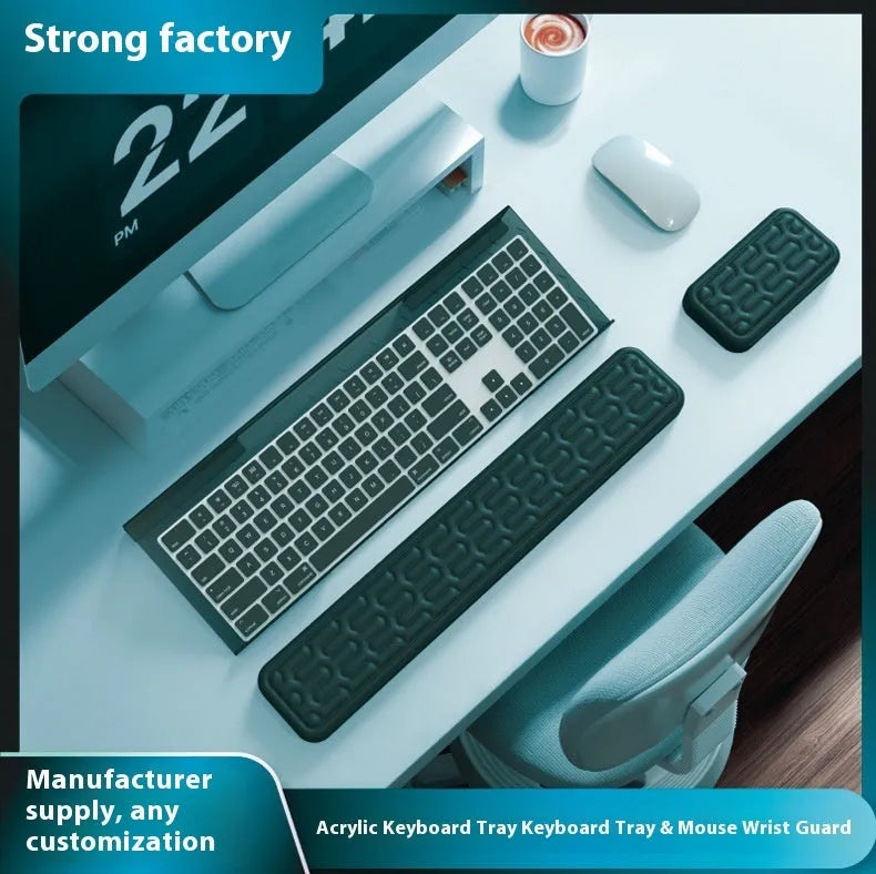 Double-sided memory foam wrist pad for keyboard and mouse in multiple colour options