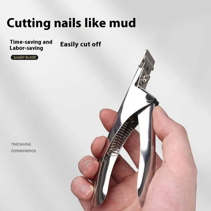 French nail art scissors with U-shaped stainless steel blades for cuticle trimming