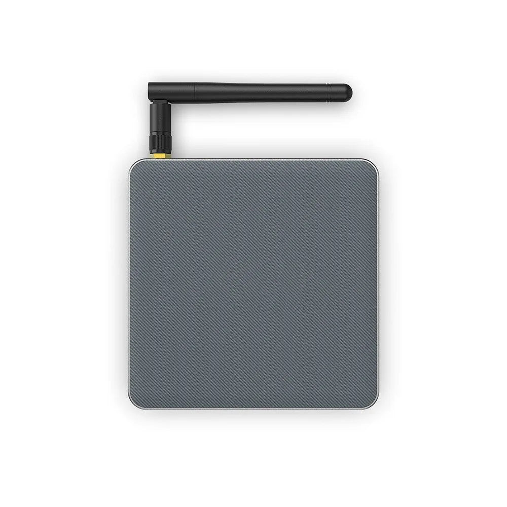 Android TV streaming box for 8K video with remote control and HDMI cable