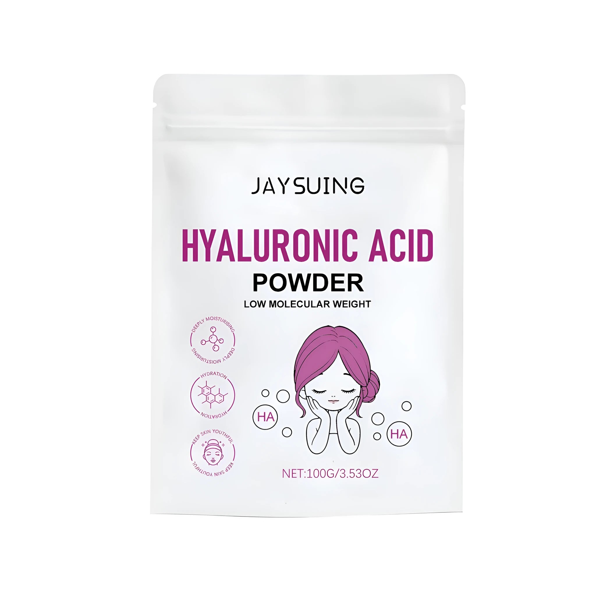 100g hyaluronic acid powder facial mask with applicator