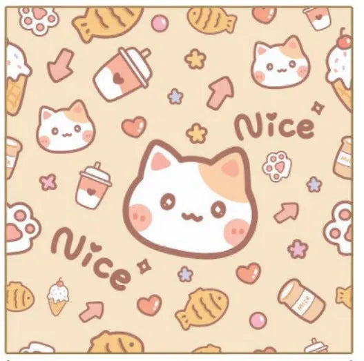 Cartoon printed cat cloth cosmetic bag in nylon fabric with animal designs