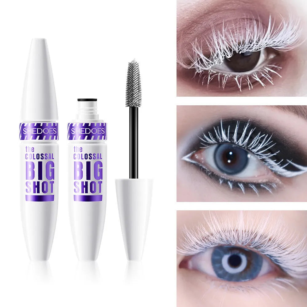 White waterproof mascara with 10ML content for sweat-proof quick-drying application