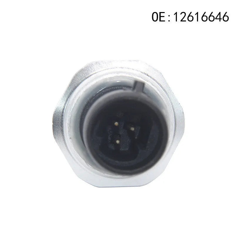 Silver metal GM genuine fuel pressure sensor with part numbers 12616646 12677836 D1846A