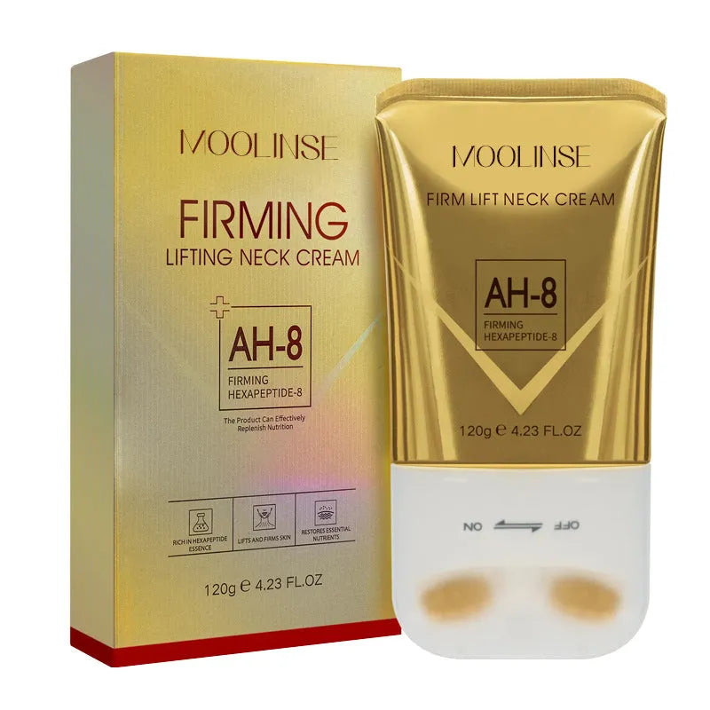 Neck moisturising cream with roller applicator for dry skin application