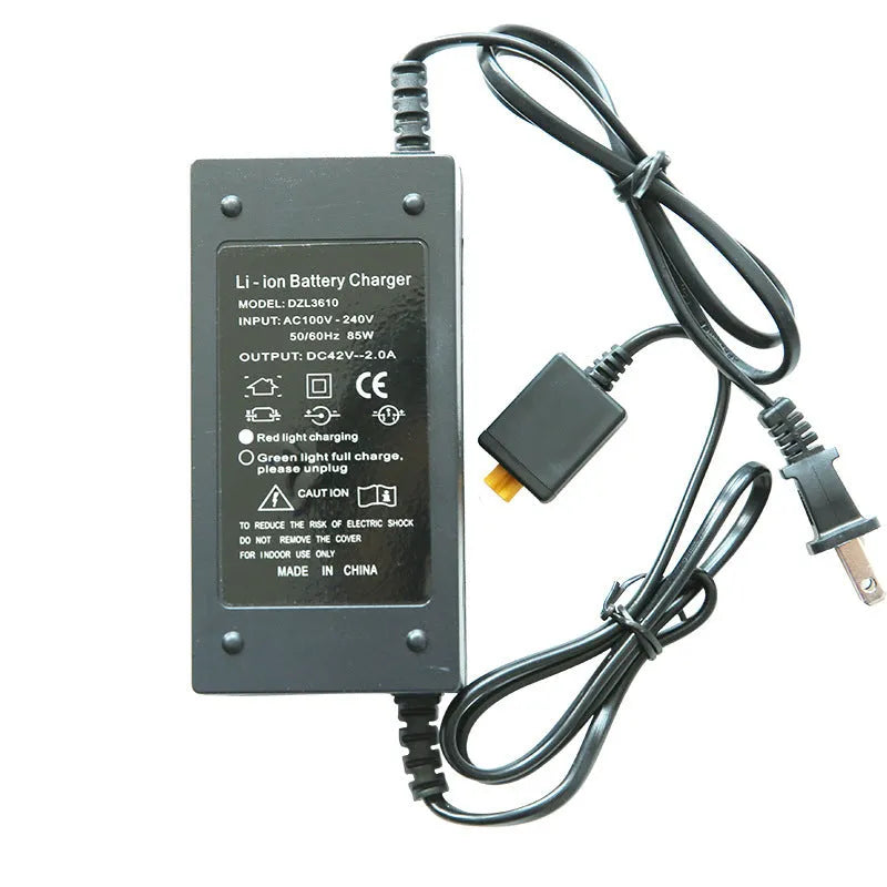 26-inch bicycle electric conversion kit showing alloy hub motor, lithium battery pack, and charger with plug options.
