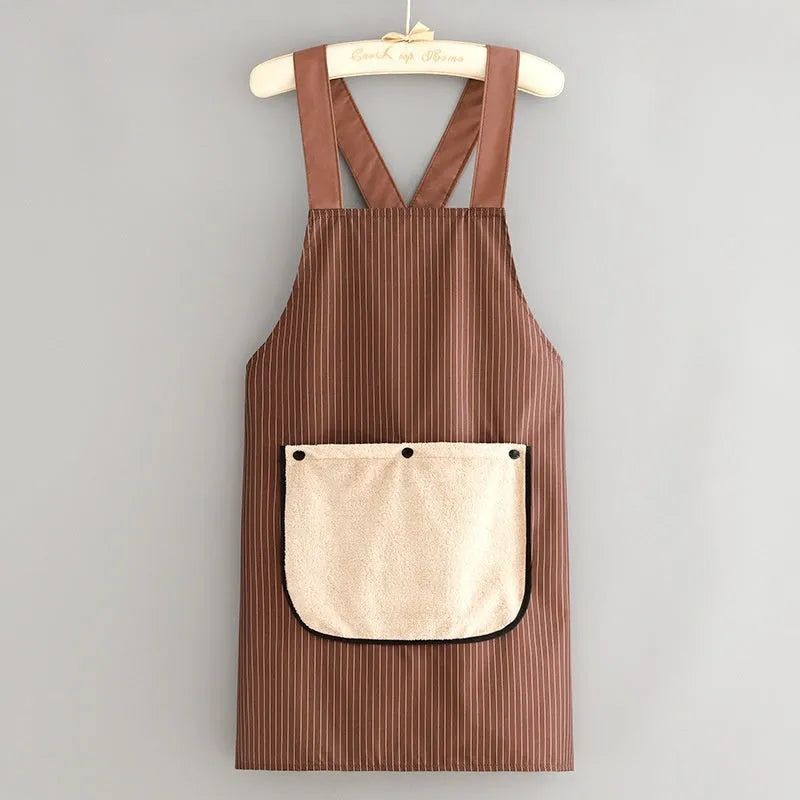 Composite waterproof kitchen apron in various colours including black, blue and coffee options