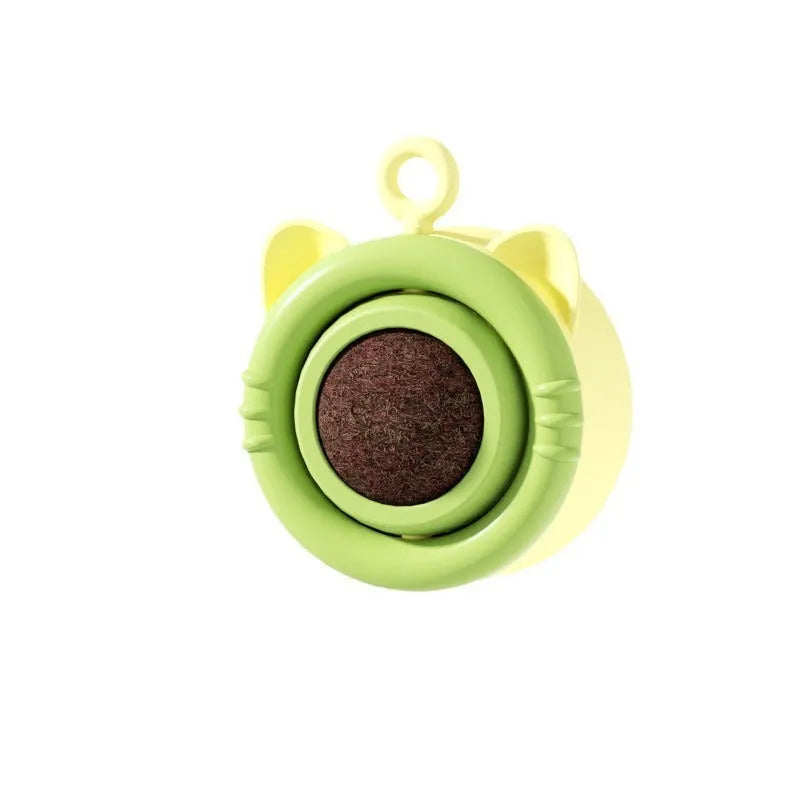 Cat toy molar mint pet snack self-hi toy ABS gnawing toy 6.9x5.5x3.1cm yellow green