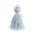 Bite-resistant wool cat ball toy with hanging attachment in blue grey, pink and blue, or pink purple colours
