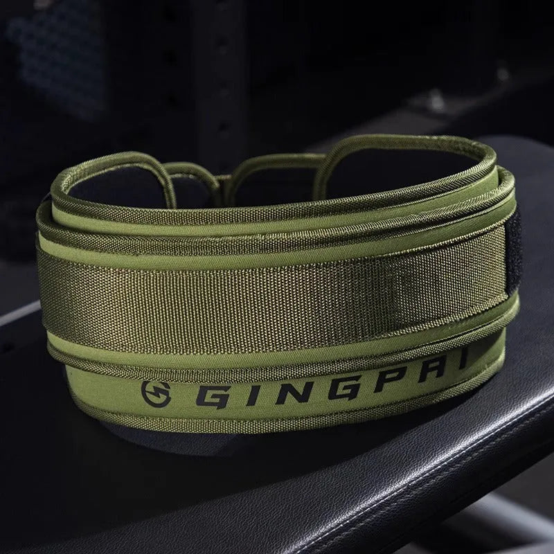 Abdominal training belt with lumbar support for weightlifting exercises in multiple colour options