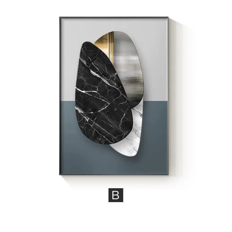 Abstract geometric pattern canvas wall poster in multiple size options