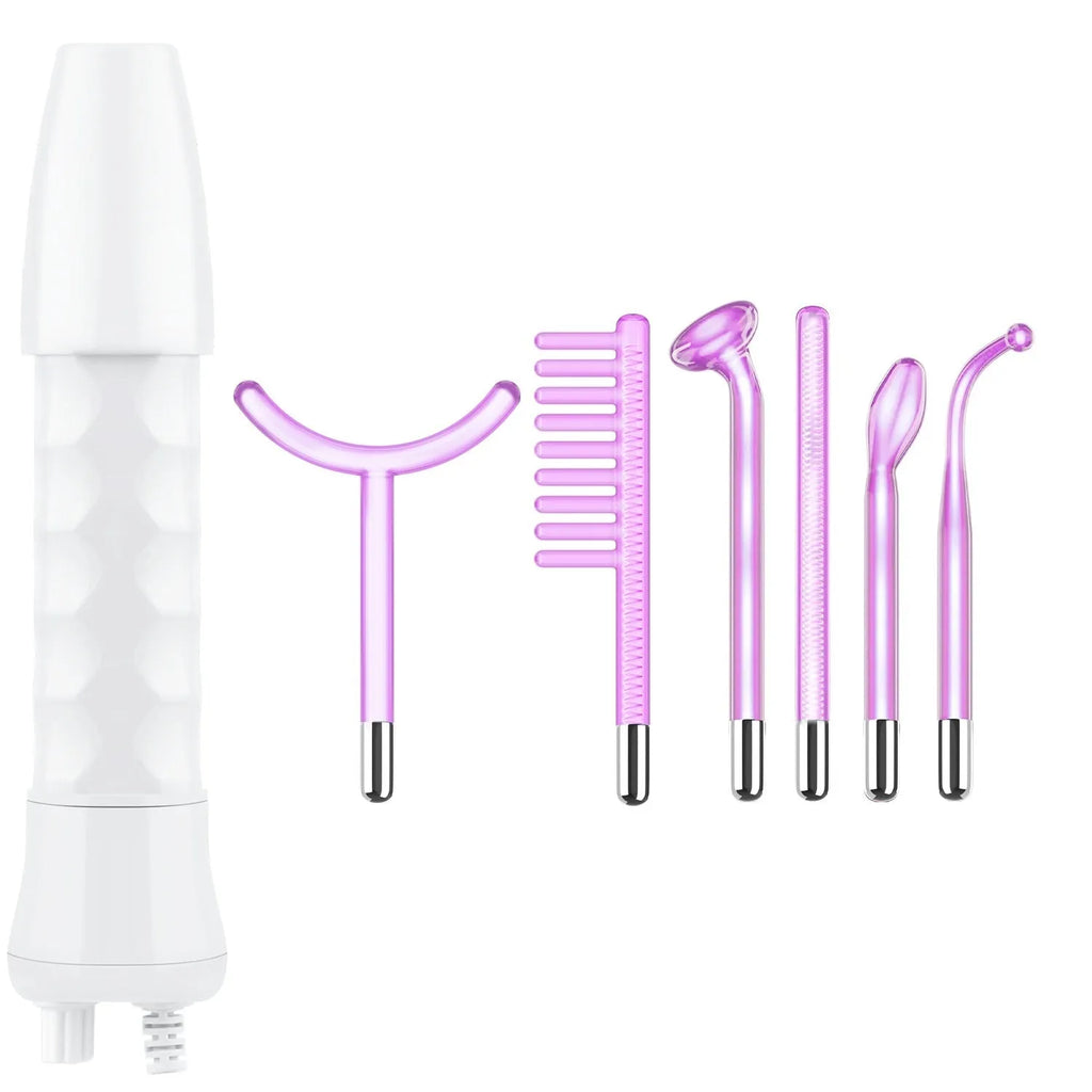 Purple high wave electrotherapy rod commercial beauty instrument with six accessory heads