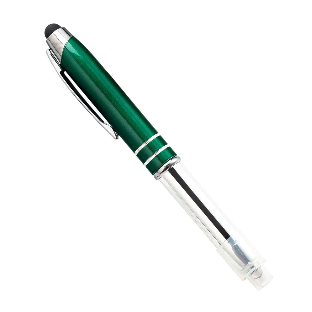 Metal multifunctional stylus pen with ballpoint and LED light in five colour options