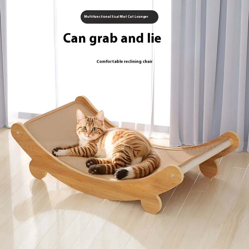 Full sisal cat scratch board U-shaped recliner lounge chair nest in pastoral style with sisal texture for claw care