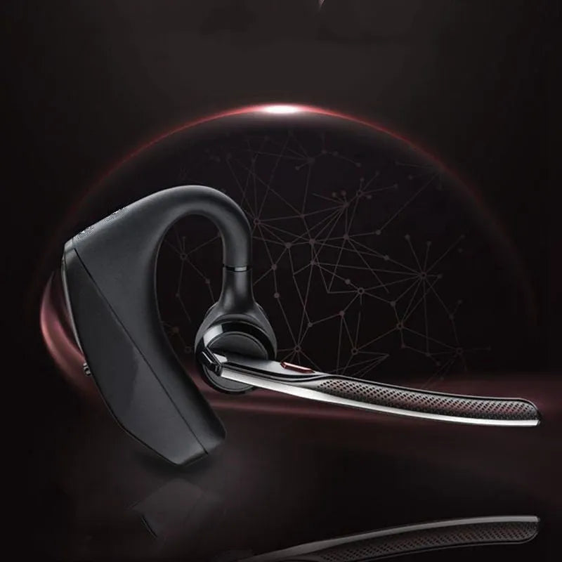 Black Bluetooth sports headphones with battery display and USB charging port
