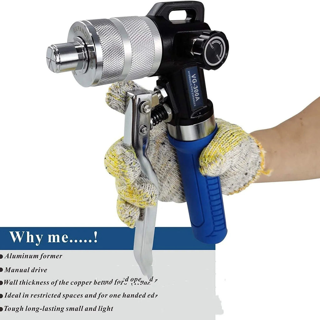 VG-300 style hydraulic tube expander tool for refrigeration repair made from high-strength alloy steel.