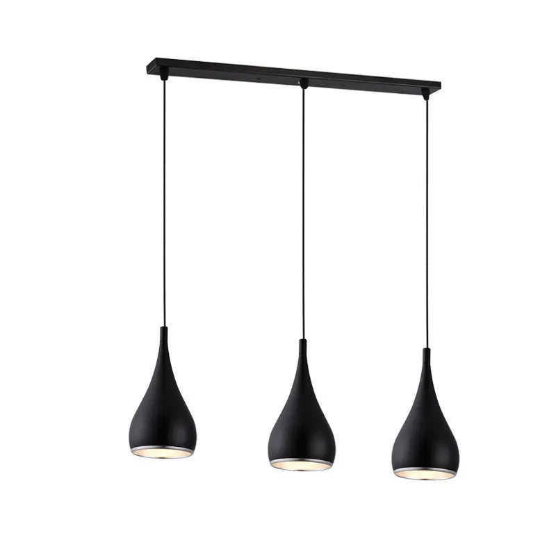 Minimalist iron chandelier ceiling light in black, chrome or white with single head or multi-head disc styles