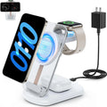Transparent folding magnetic three-in-one wireless charger showing internal components