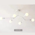 Iron Nordic style chandelier ceiling lamp with multiple light heads in black or white finish
