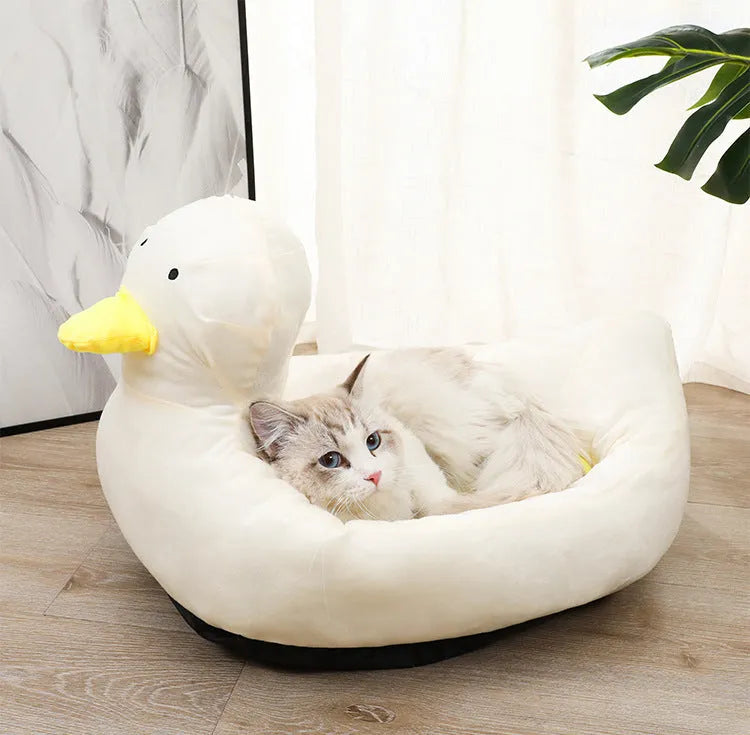 Duck shape pet bed sofa for small dogs and cats in blue or white colour
