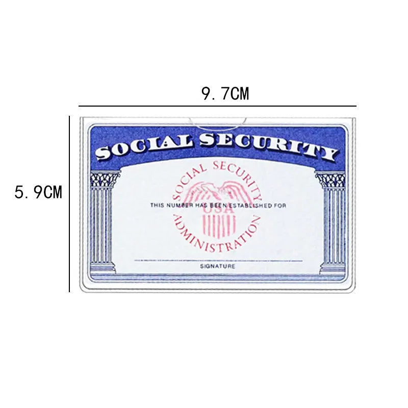 Transparent PVC card holder for social security cards and student IDs