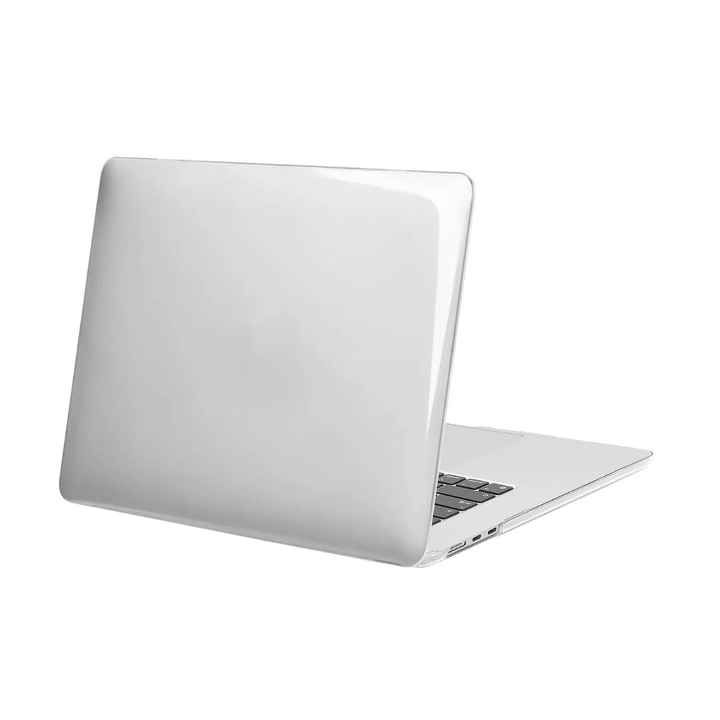 Transparent plastic protective shell for MacBook laptop showing clear design and form-fitting shape