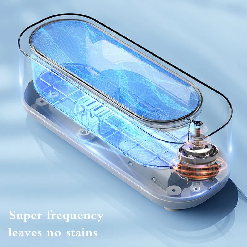Off-white ultrasonic cleaning machine with SUS 304 stainless steel tank for jewellery and glasses