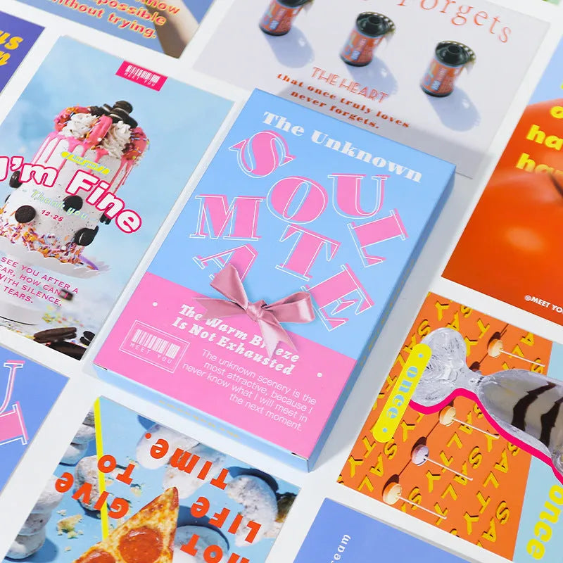 Two design postcard greeting cards with fresh style printing