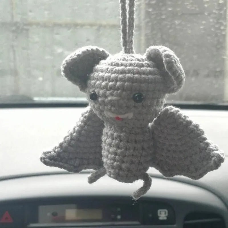 Plush hand-woven car hanging ornament with Halloween cartoon design on polyester fabric