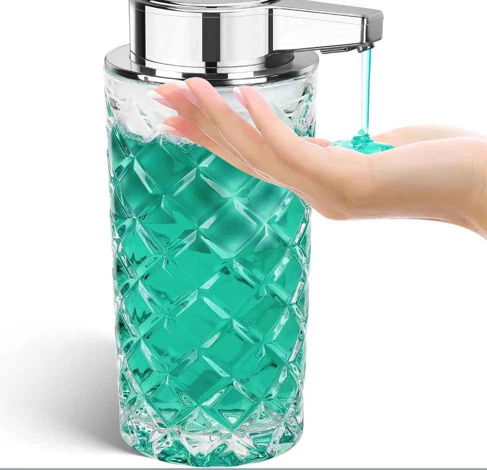 Automatic soap dispenser with silver-plated PET housing and USB Type-C charging port