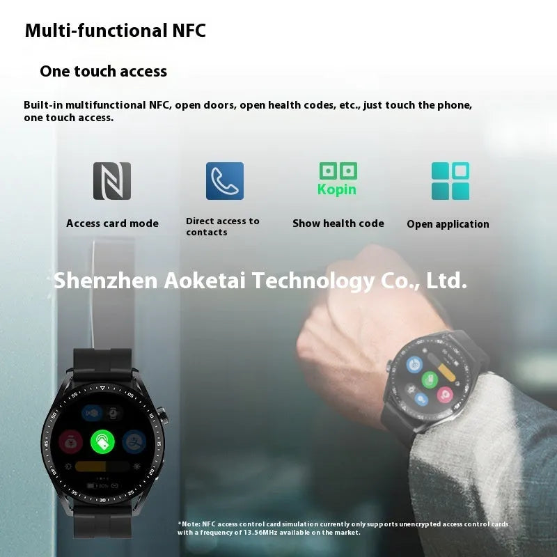 Smart watch with TFT screen and touch button, available in multiple colours including black and silver gray
