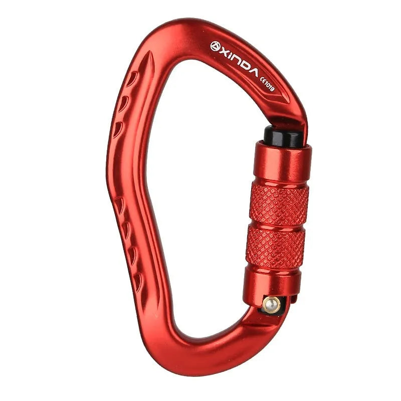 Automatic lock climbing carabiner in five colour options for outdoor rock climbing equipment