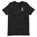 Black loose fit cotton t-shirt with short sleeves and round neck for men and women