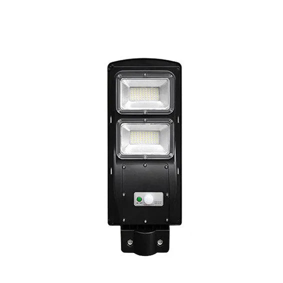 Integrated solar street light unit with solar panel and LED light in one housing