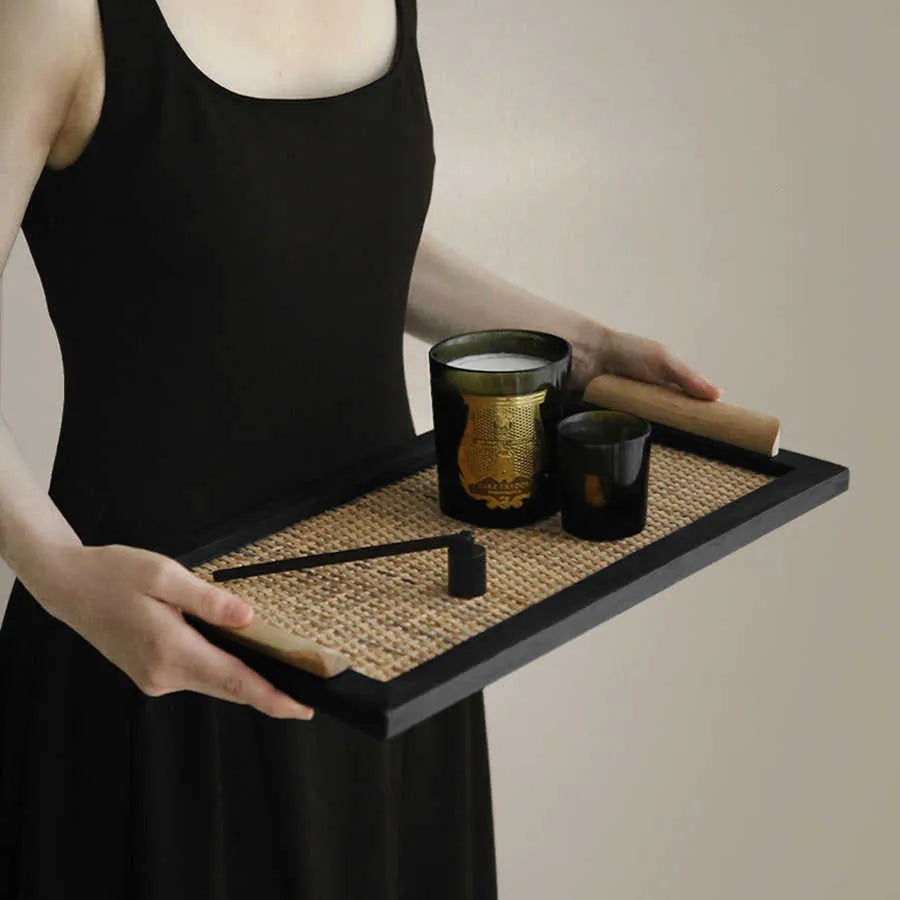 Pine dining tray with compartments available in small and large sizes for tea room serving