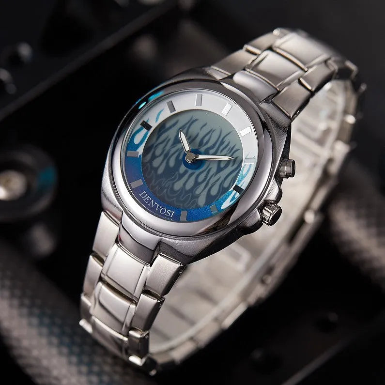 Y2K vintage digital watch with dual display, 40mm mineral glass dial and alloy strap