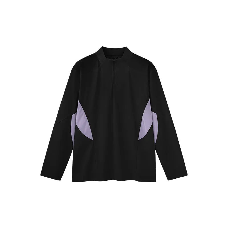 Men's lightweight polyester top in black and beige with long and short sleeve options