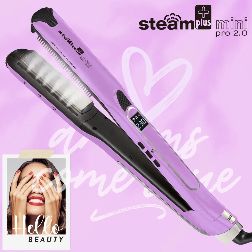 Mini steam splint spray hair straightener in champagne, purple, or rose red colour