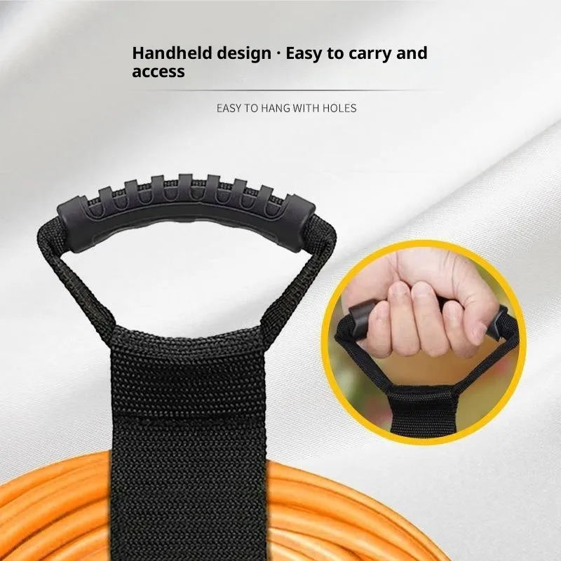 Portable heavy-duty nylon storage strap with Velcro handle in standard colour