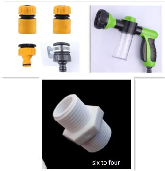 Green high pressure foam spray gun with adjustable nozzle for car washing and garden watering