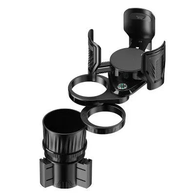 Black ABS plastic car water cup holder with retractable adjustable base for drink bottles