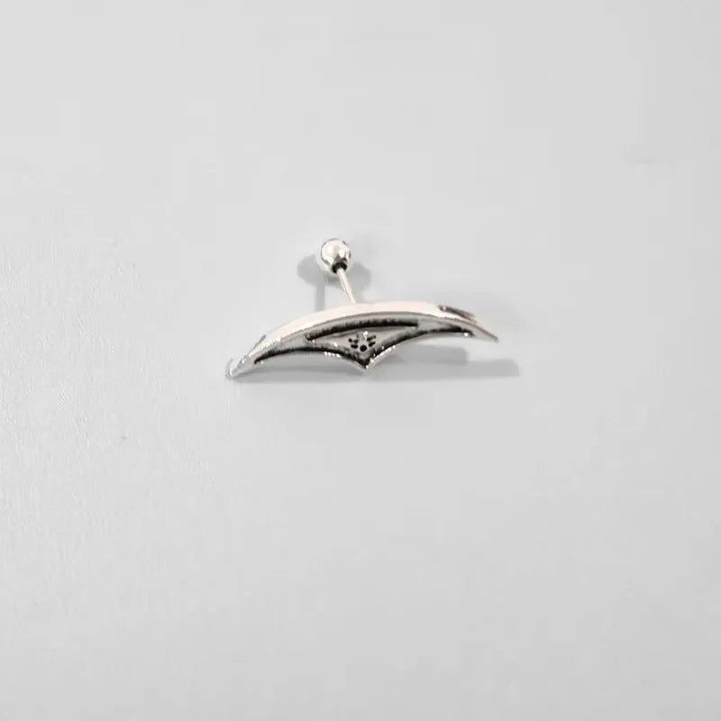 Spider web geometric mesh stud earrings in gold or silver electroplated metal for Halloween jewellery