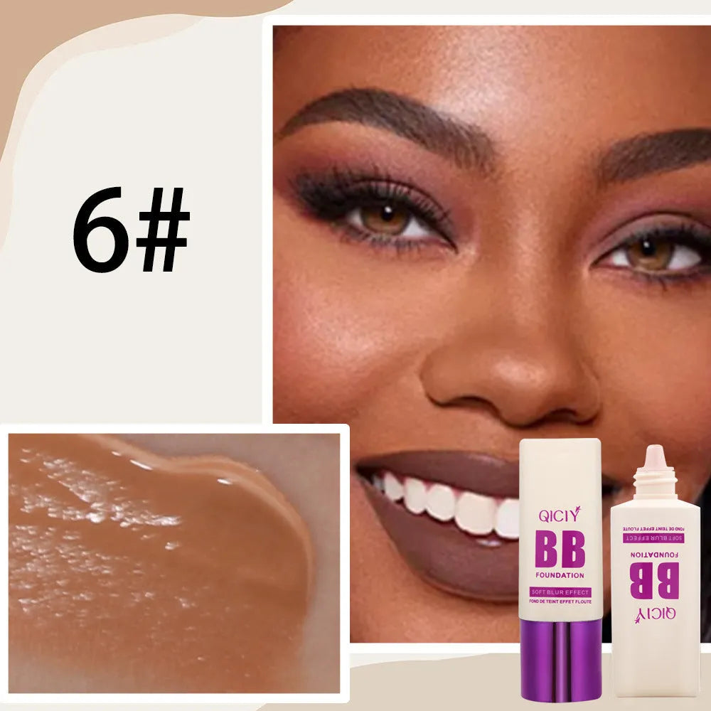 Feeding bottle containing liquid BB cream foundation in ten different shade numbers.