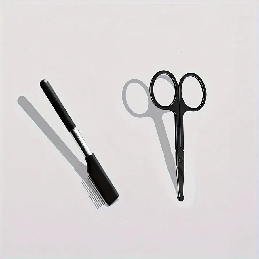 Black pet grooming brush with soft silicone bristles and a built-in comb for dogs and cats.