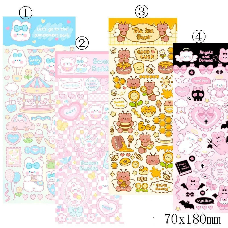 PVC waterproof cartoon-style decorative sticker for notebooks and office stationery.