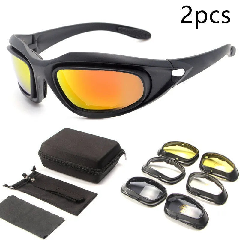 Tactical polarised sunglasses with polycarbonate frame for outdoor cycling
