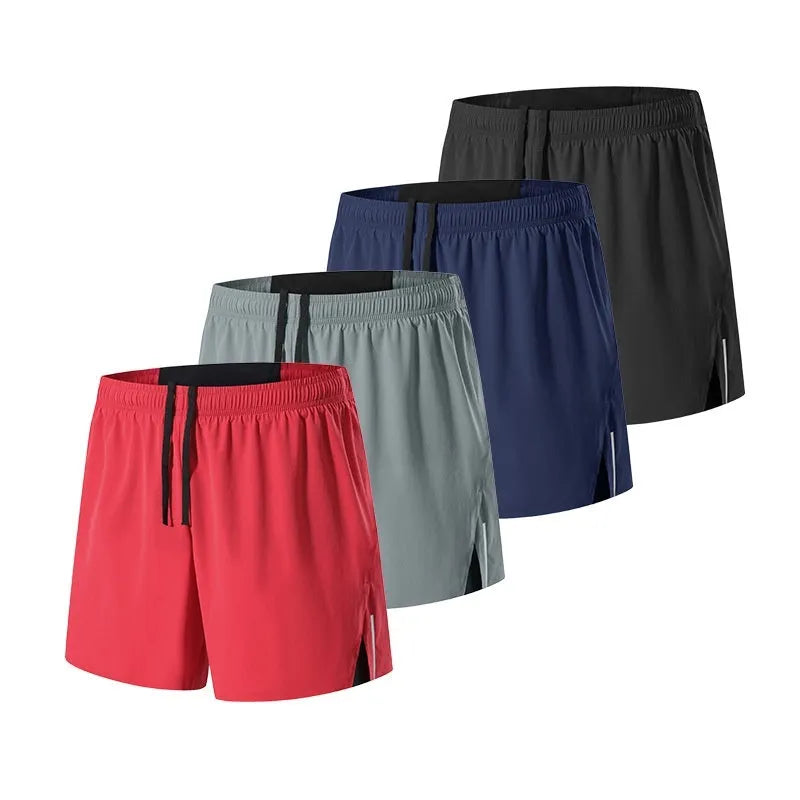 Men's high waist off-road running shorts in red black navy blue grey colours quick-dry fabric
